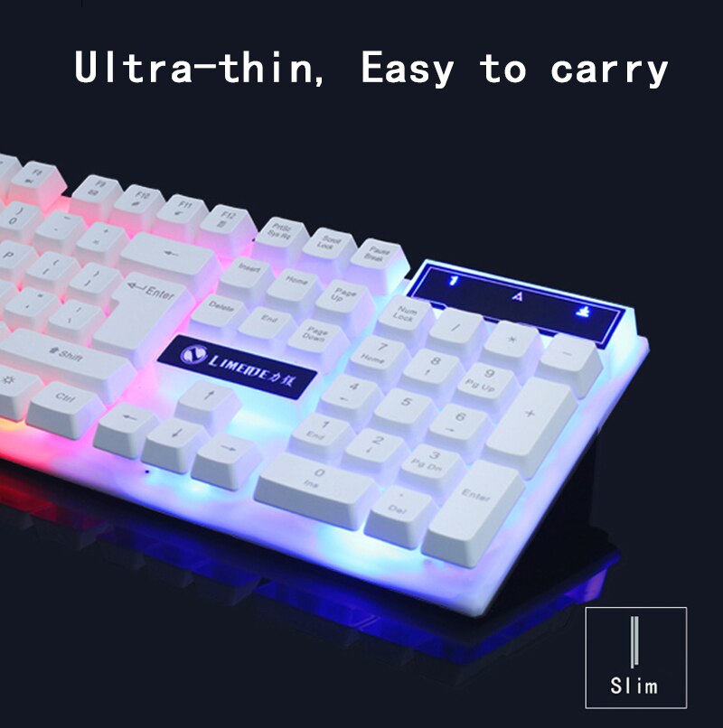 LED rétro-éclairage souris filaire ensemble de clavier clavier de jeu USB ergonomie Gamer support de souris MAC clé de plateau clavier de jeu d'ordinateur