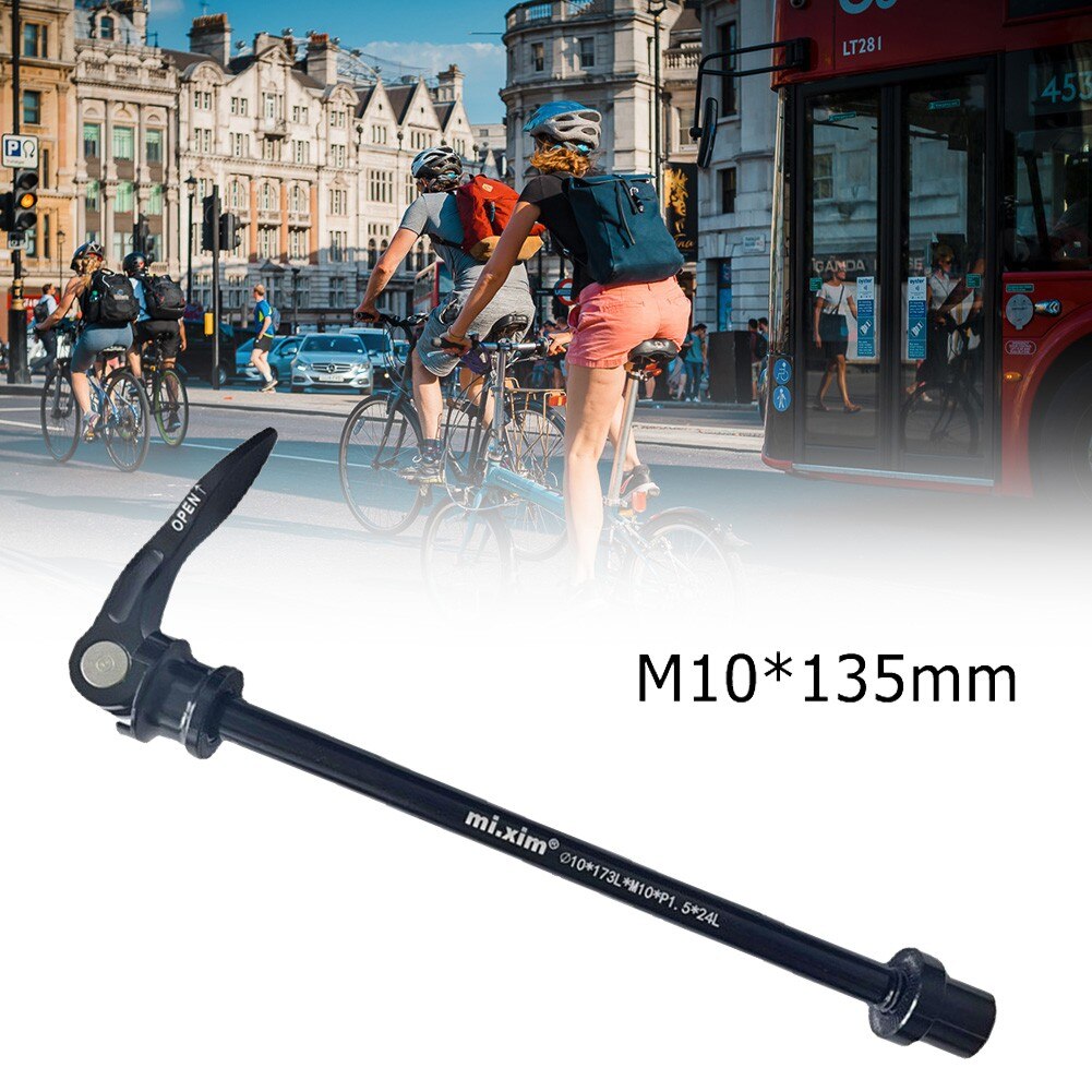 Brocheta de liberación de eje para bicicleta, adaptador de eje pasante de rueda delantera y trasera de aleación negra, accesorios para bicicleta, 10x135, 1 ud.