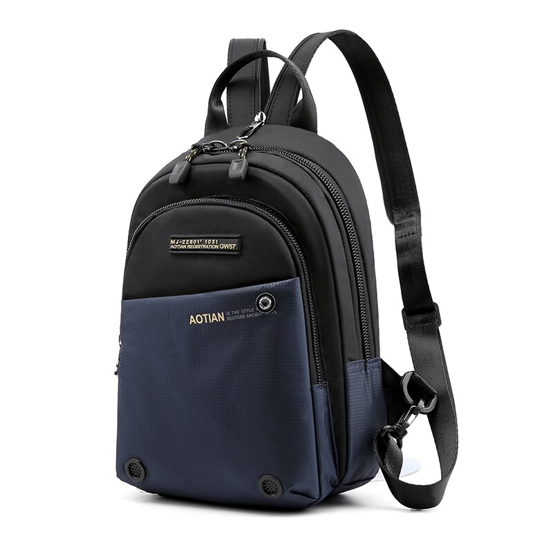 AOTIAN multifonction mâle poitrine sacs à dos hommes sac à dos en plein air voyage sac à bandoulière homme affaires bandoulière sac d'école Mochila: Bleu profond