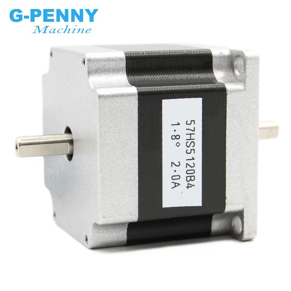 NEMA23 stepper motor dual shaft 57X51mm 2.0A 1.1N.m stepping motor 157Oz-in double shaft Nema 23 CNC for 3D printer