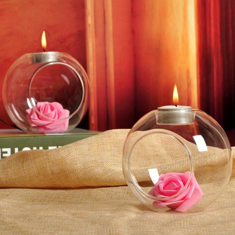 Kristallen Glazen Kaarsenhouder Kandelaar Romantische Bruiloft Diner Home Decor
