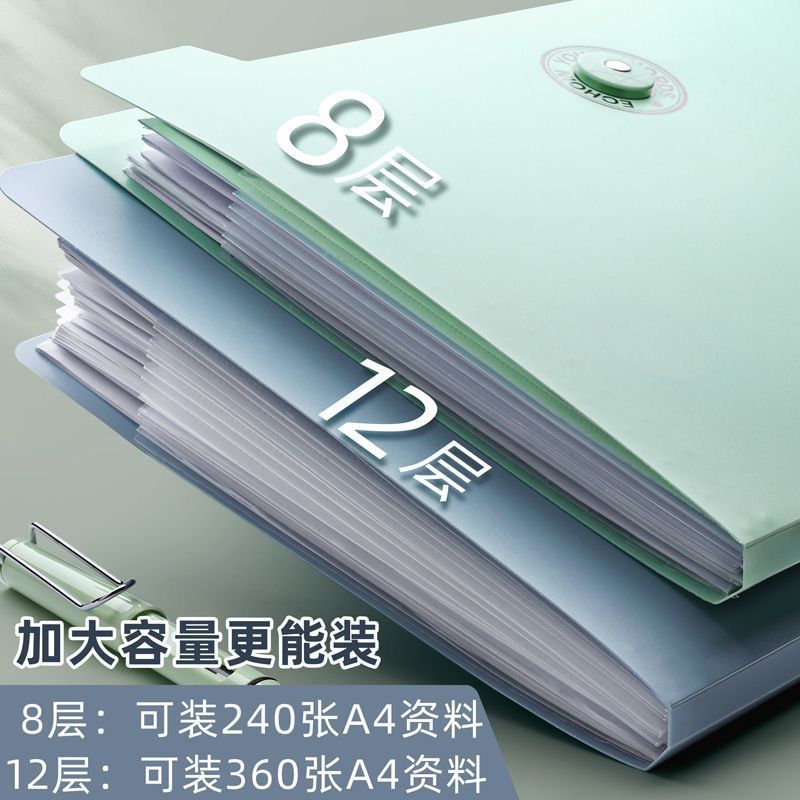 Multi-layer Storage Folder Box Large-capacity File Bag A4 Test Paper Clip Box Transparent Insert Document Organizer Organ Bag