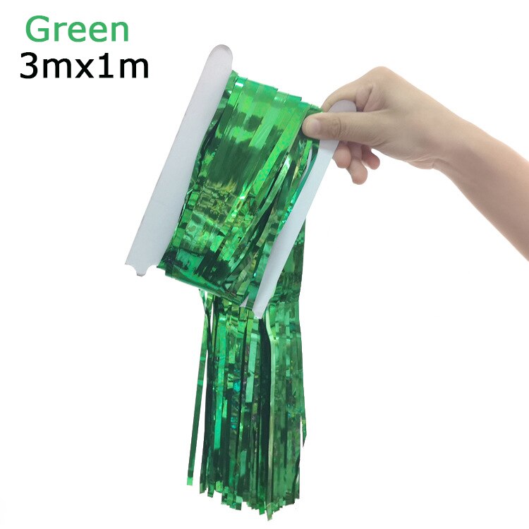 Kleurrijke slingers ballon regengordijn feestaccessoires feestbenodigdheden verjaardagsdecoraties confetti voor kerstmis e: Groen -3m
