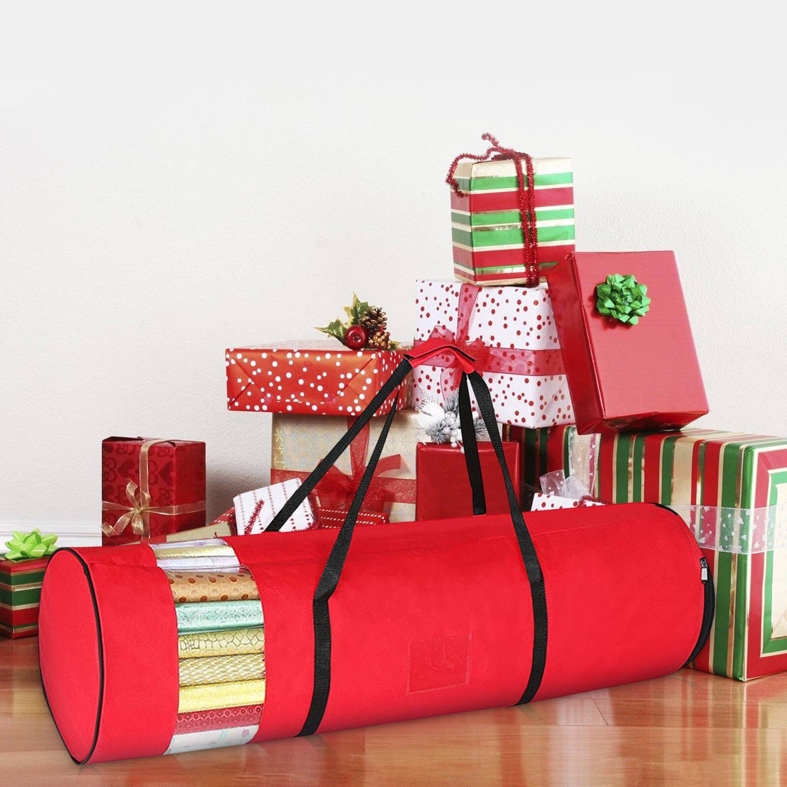 Home Wrapping Paper Storage Bag Container Fits 24 Roll Wallpaper Wrap Roll Organization Accessories