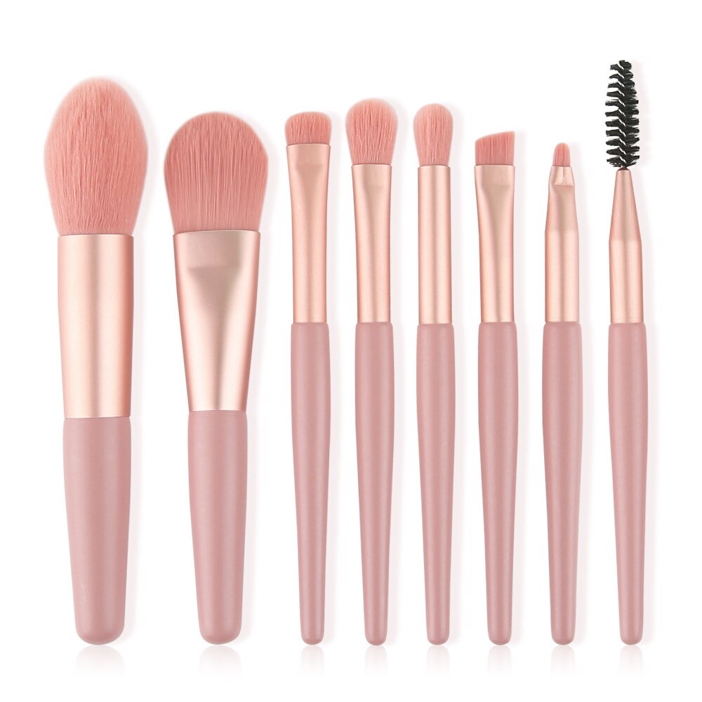 8Pcs Makeup Brush Set Roze Zacht Synthetisch Haar Reizen Make Up Borstels Kit Multifunctiona Cosmetische Make-Up Kwasten Gereedschap