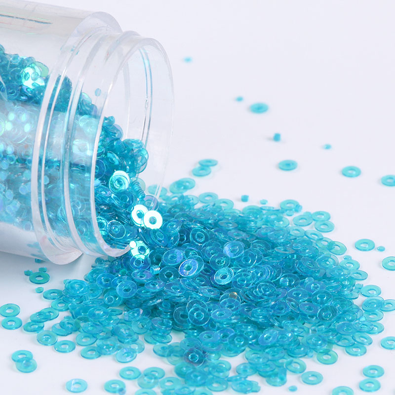 4000 Stks/partij 2Mm Platte Ronde Losse Pailletten Pailetten Naaien Wedding Craft, Kleurrijke Nail Arts, nachtclub Jurk Naaien Accessoires: Tranparent D Blue