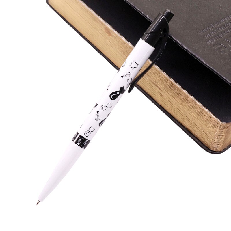 20 teile/los Blau Refill 0,7mm Kugelschreiber Schwarz Und Weiß Gedruckt Katze Muster Schreiben Stift Student Schreibwaren