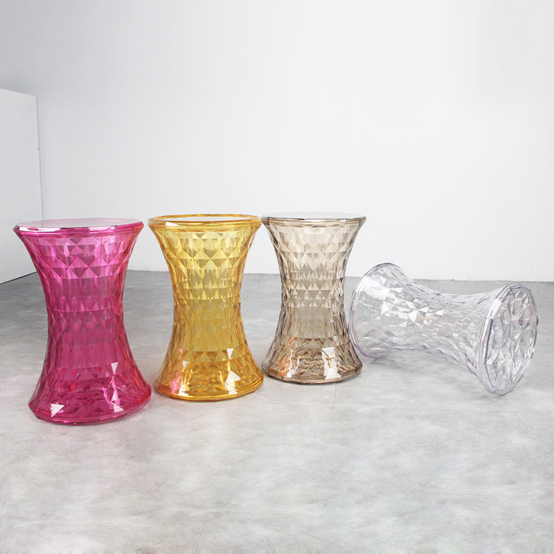 Crystal Transparent Stool For Living Room Can Storage Sundries Shoe Bench Stools Coffee Bar Office Stools Bathroom Round Stool