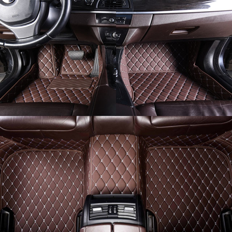 Alfombrillas de coche personalizadas para Volkswagen VW Passat B5 2003-2007 B6 B7 B8 Passat C42 -2023 -2023 accesorios interiores: X / Marrón