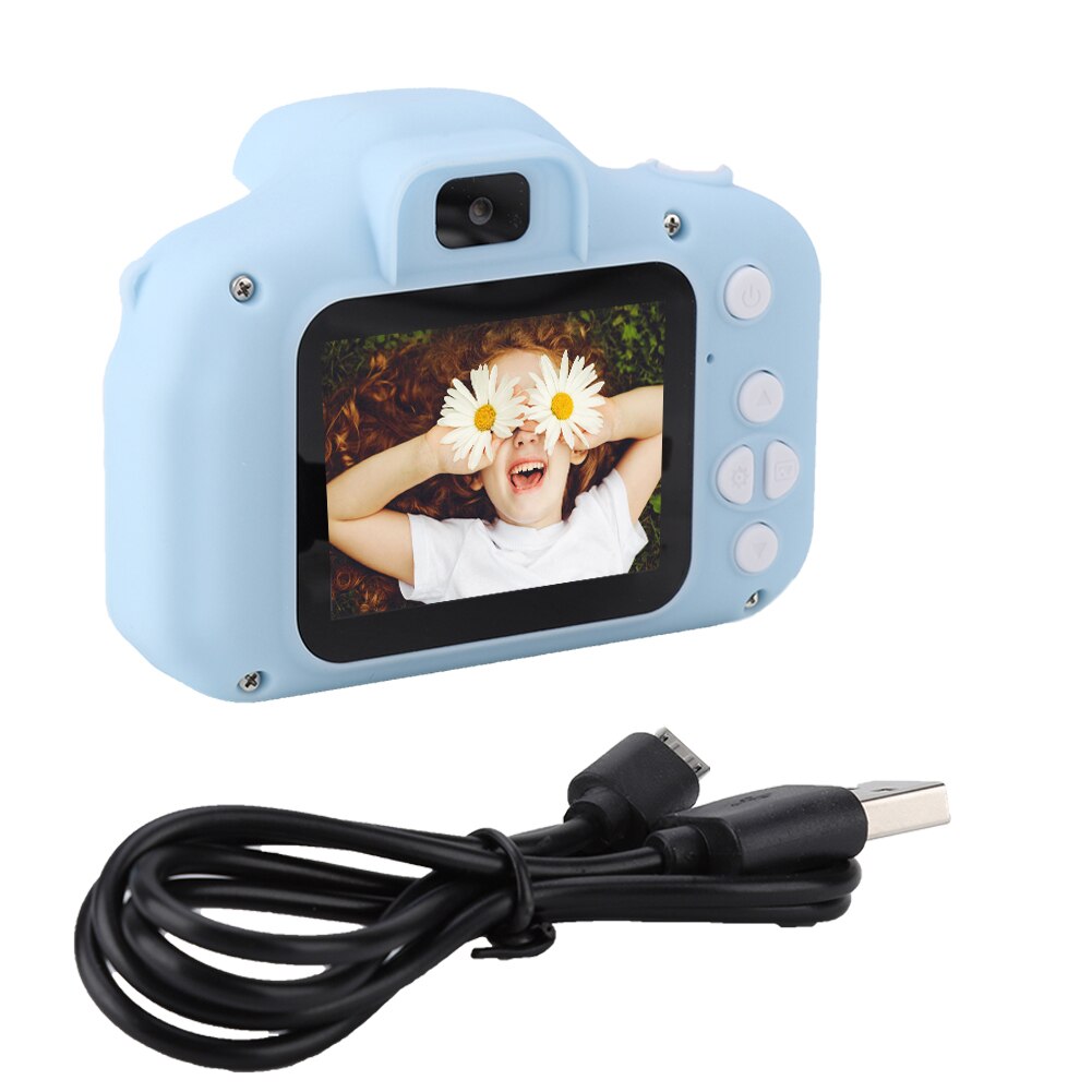 Mini crianças 2.0 &quot;lcd hd digital lente dupla câmera gravador de vídeo camcorder brinquedo presente com câmeras duplas-azul