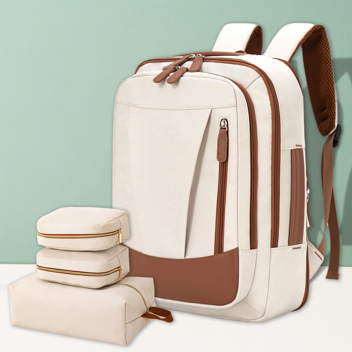Backpack for Women Simple Business Computer Backpack Outdoor Large Capacity Travel Bag Student School Bag for Boys: Gold
