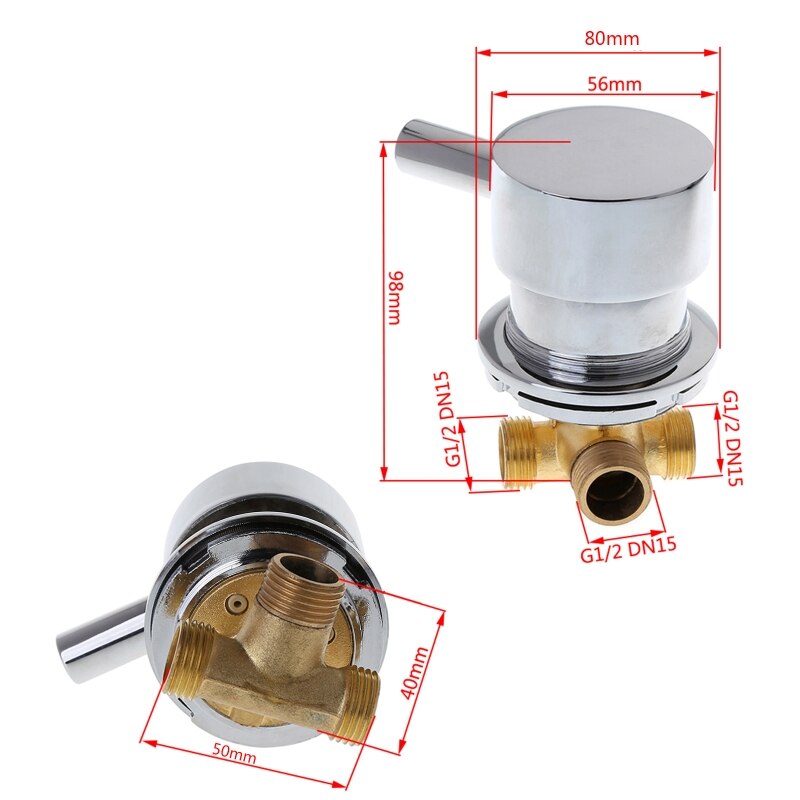 G1/2 \ & Koud Water Mengkraan Thermostatische Mixer Twee In & Een Out Kraan Voor douche