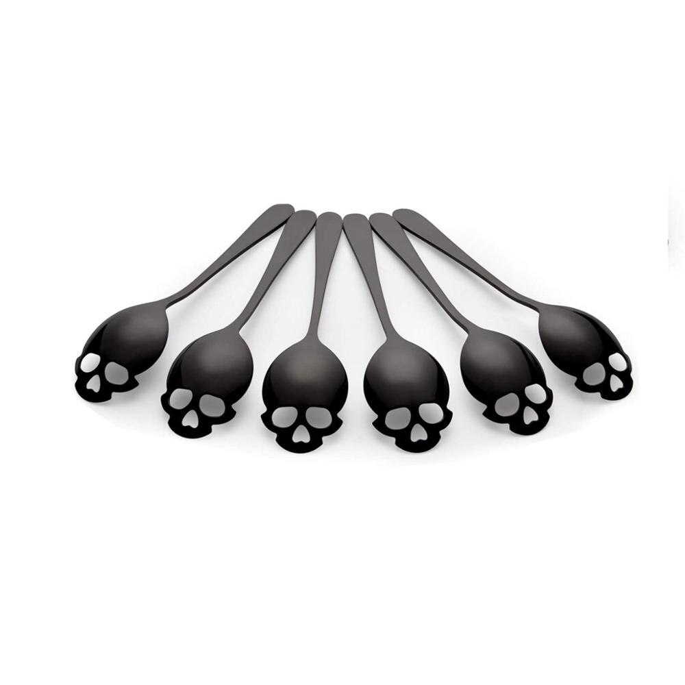 Czaszka cukier łyżeczka robić kawy herbaty 304 ze stali nierdzewnej 18/8 łyżka PVD tytan platerowany srebrny/czarny/złoty/wielobarwność