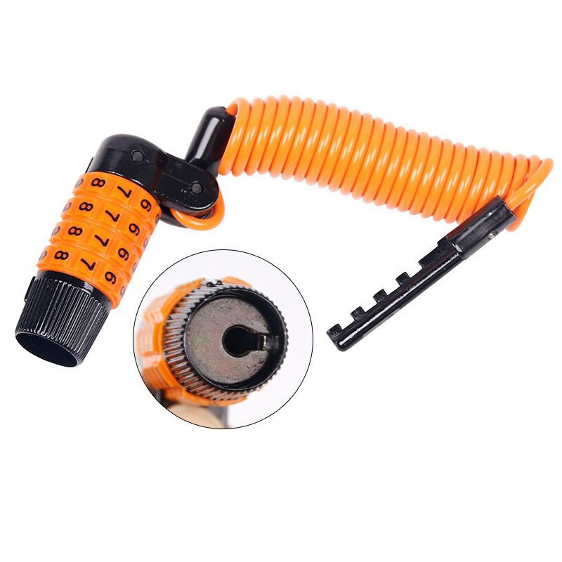 Bicycle Combination Lock Portable 4 Digits MTB Road Bike Lock Codes Changeable Compact 1.2M Cable Zinc Alloy Body