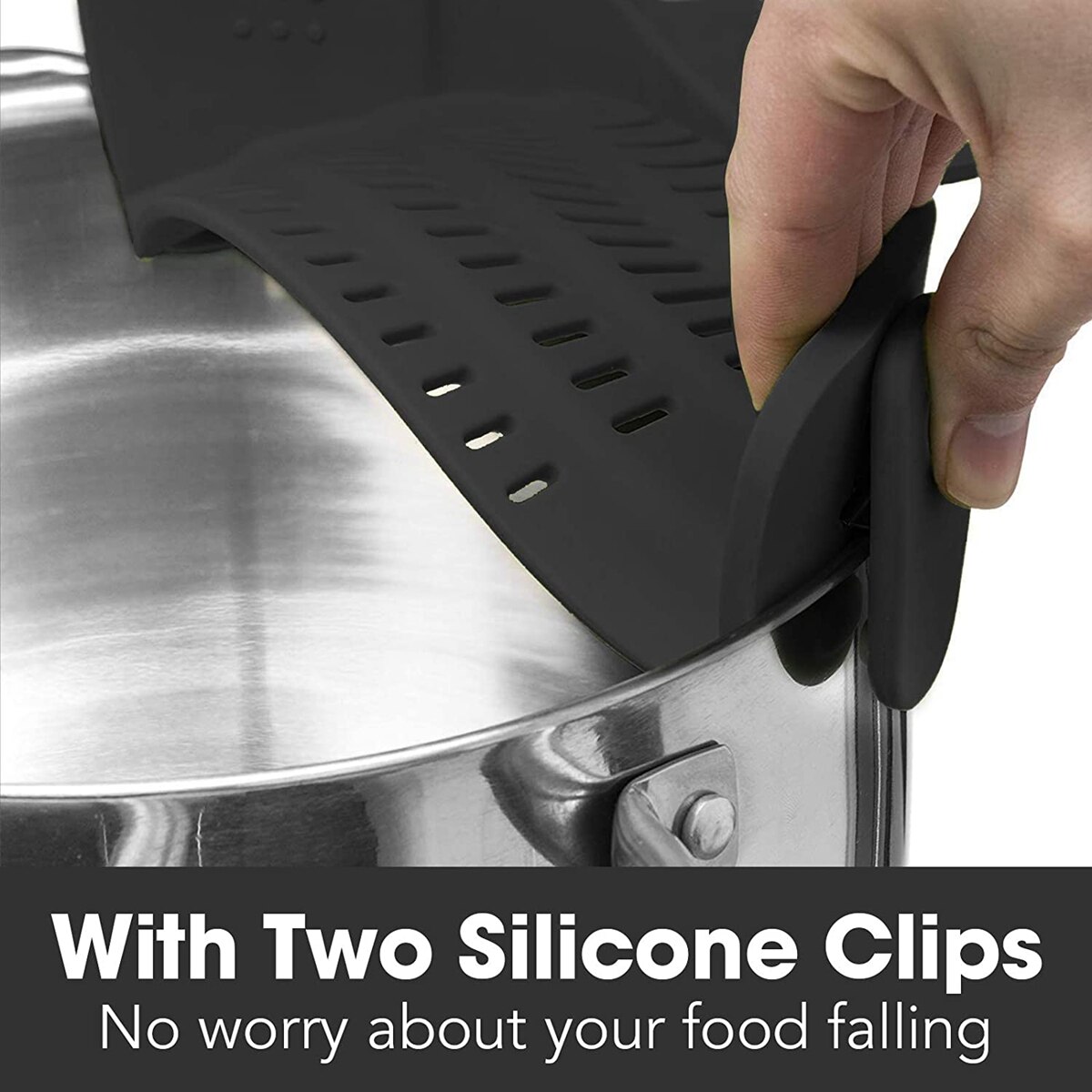 Siliconen Clip Op Zeef Voor Potten Pan Pasta Zeef Keuken Voedsel Zeef Handsfree Pan Zeef Voor Spaghetti Pasta rijst