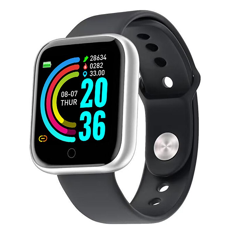 Smartwatch - Fitness Tracker - Heart Rate Monitor - Sleep Tracker - USB Charging - Android/iOS Compatible
