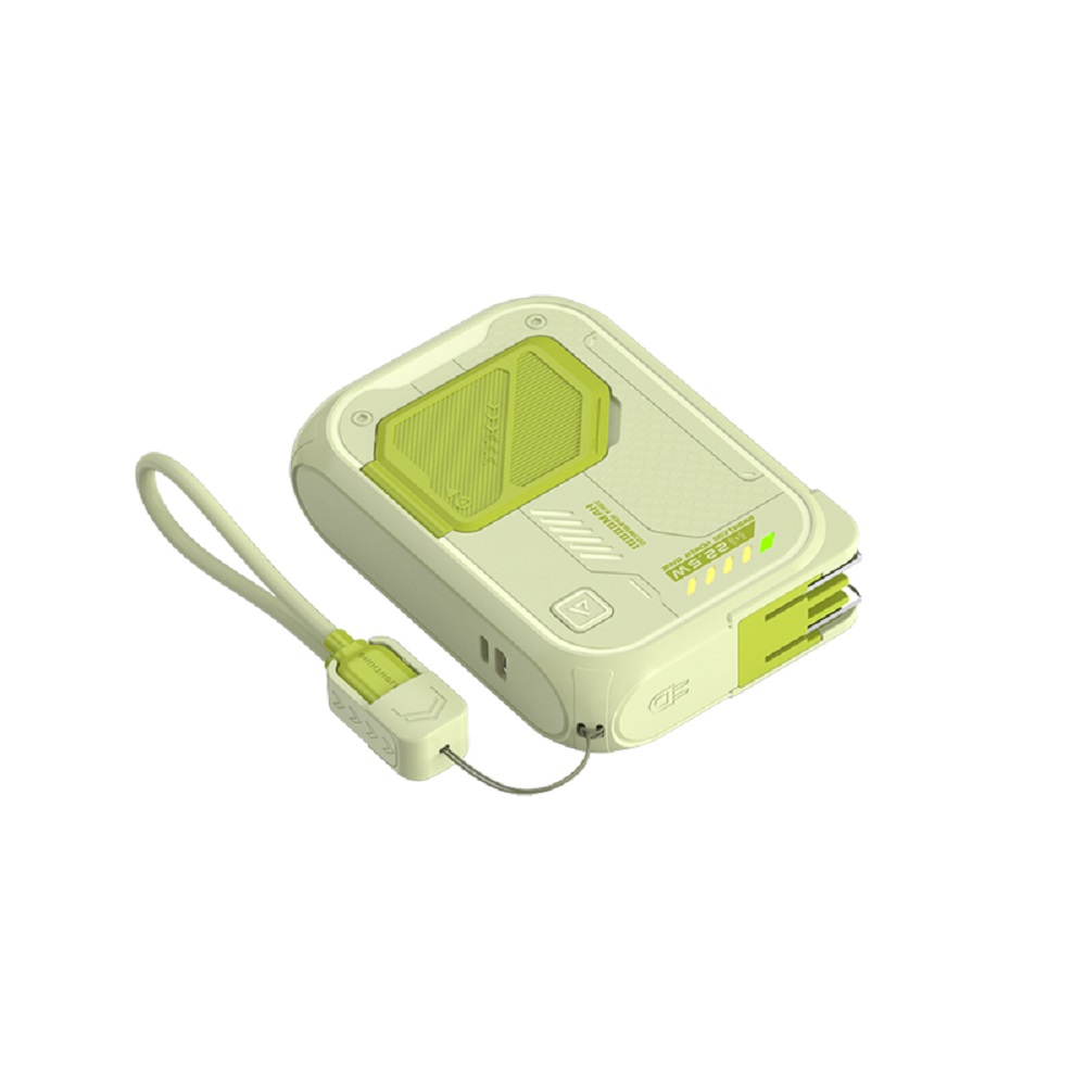 6-in-1 Multifunctional 10000mAh Power Bank Wireless External Battery 22.5W Fast Charging Magnetic Powerbanks Portable Charger: green