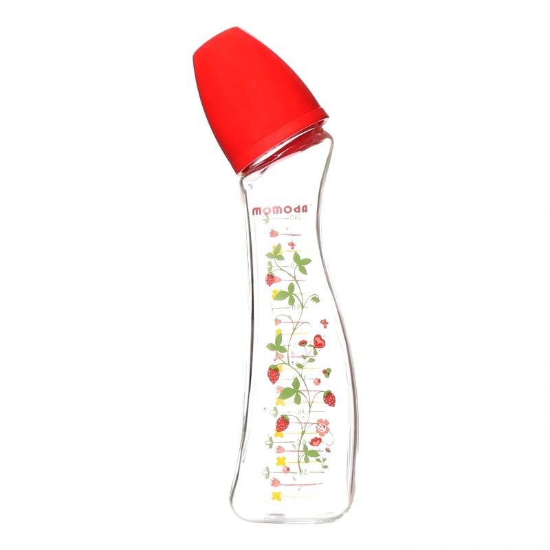 Amningsflaska för småbarn amningsflaska glas för barn nyfödda amningsflaska 150ml 240ml för babyvård: Yon 005- röd 2-240ml