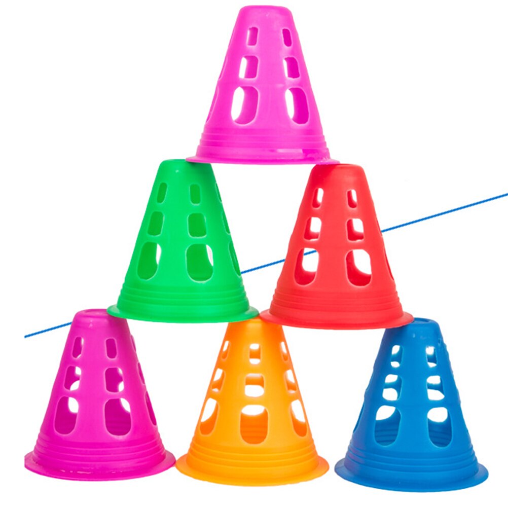 10 Uds cono de plástico multiusos para patinaje sobre ruedas de fútbol entrenamiento deportivo físico (Color aleatorio)