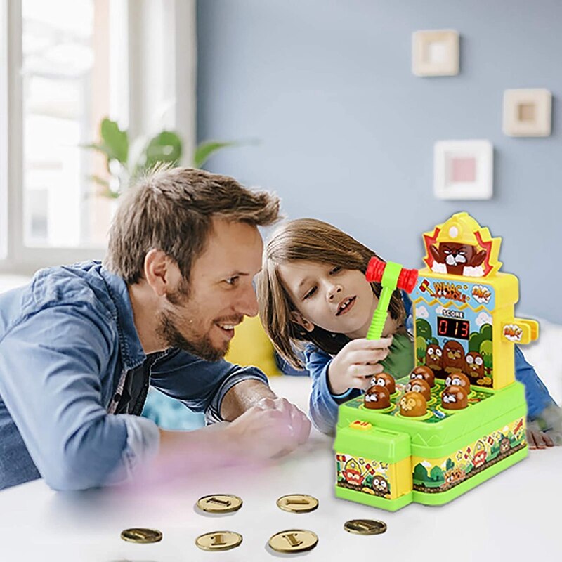 Whac-a-taupe jeu, actif, jouets éducatifs précoces pour les enfants de 3-8 ans avec musique, lumières (2 marteau souple)