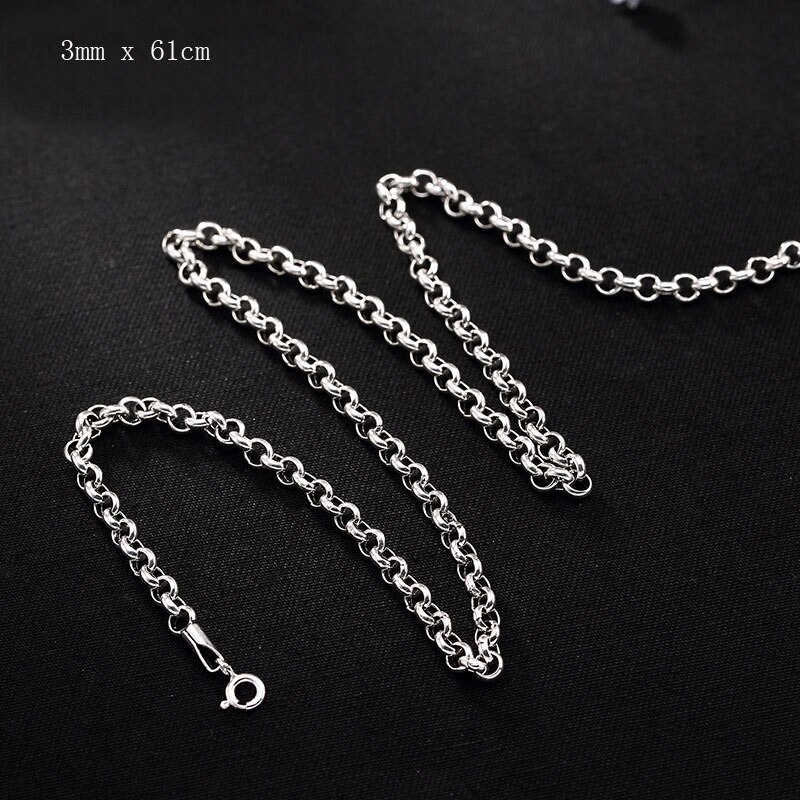 S925 Sterling Zilver Thai Zilver Graveren Zodiac Manjusri Negen Paleis Cirkel Hanger Draaien De Boeddhisme Ronde Ketting: 61 cm Chain