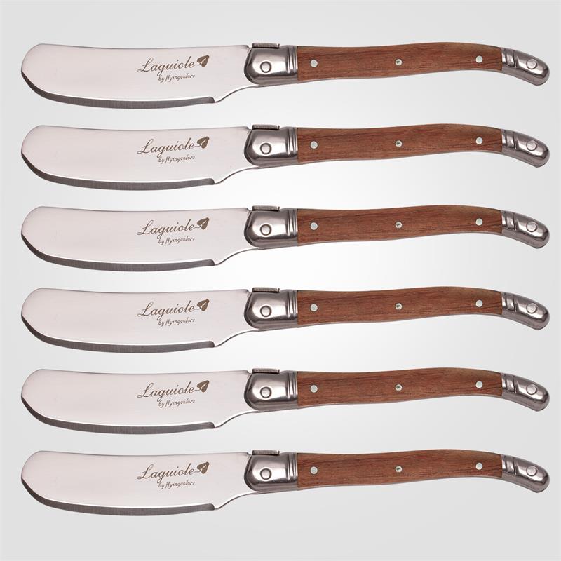 4-10pc Rosewood Handle Butter Knives Cheese Spreader Jam Spatula Laguiole Stainless Steel Child Kid Sandwich Dessert Cake Slicer