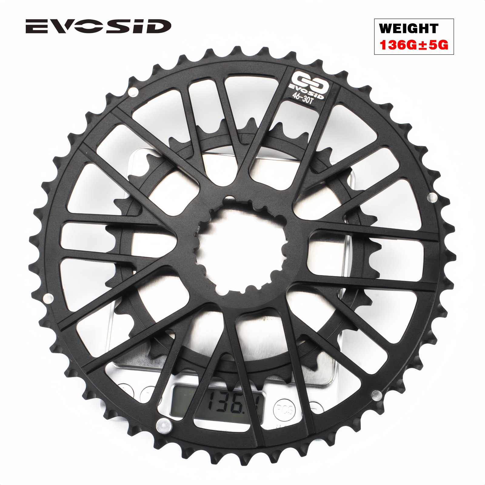 EVOSID Road Bike Chainring 48-32T 46-30T Double Chainring CNC Gravel Bike Chain wheel for 9/10/11/12 Speed Crankset