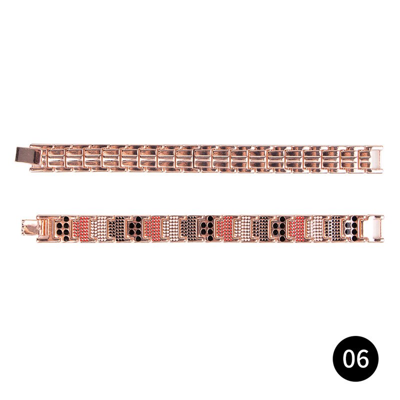 Pulsera magnética saludable para mujeres, brazaletes de magnetita con imanes de terapia de poder, joyería para el cuidado de la salud, inoxidable: Type3 06