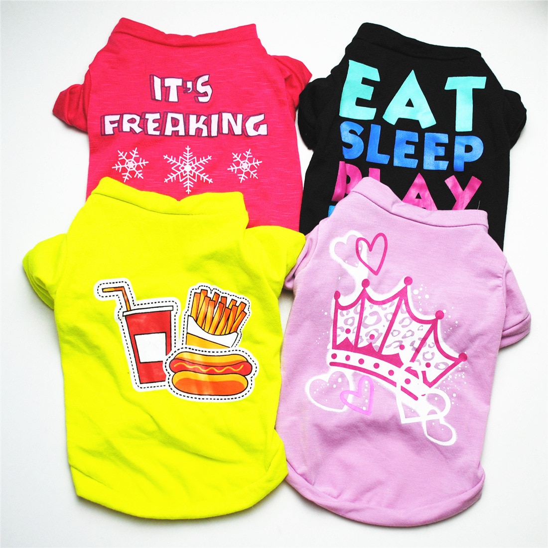 Kleding voor huisdieren, bedrukte puppy, hondenkostuum, cartoonkleding voor huisdieren, kleine honden, kerstkleding voor huisdieren, katten, honden, chihuahua's