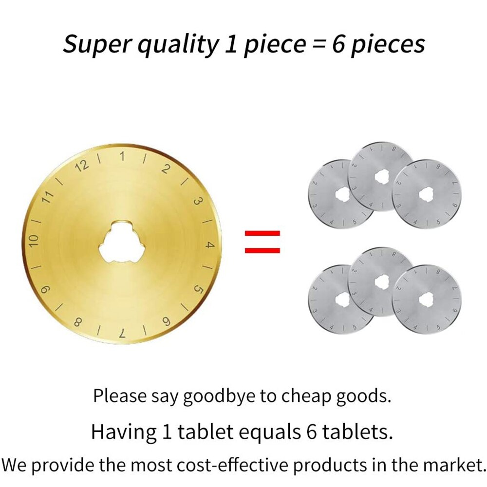 Titanium SKS-7 Rotary Cutter Blades 45mm Replacement Blades with Storage Case for Quilting Scrapbooking DIY Sewing Art Crafts