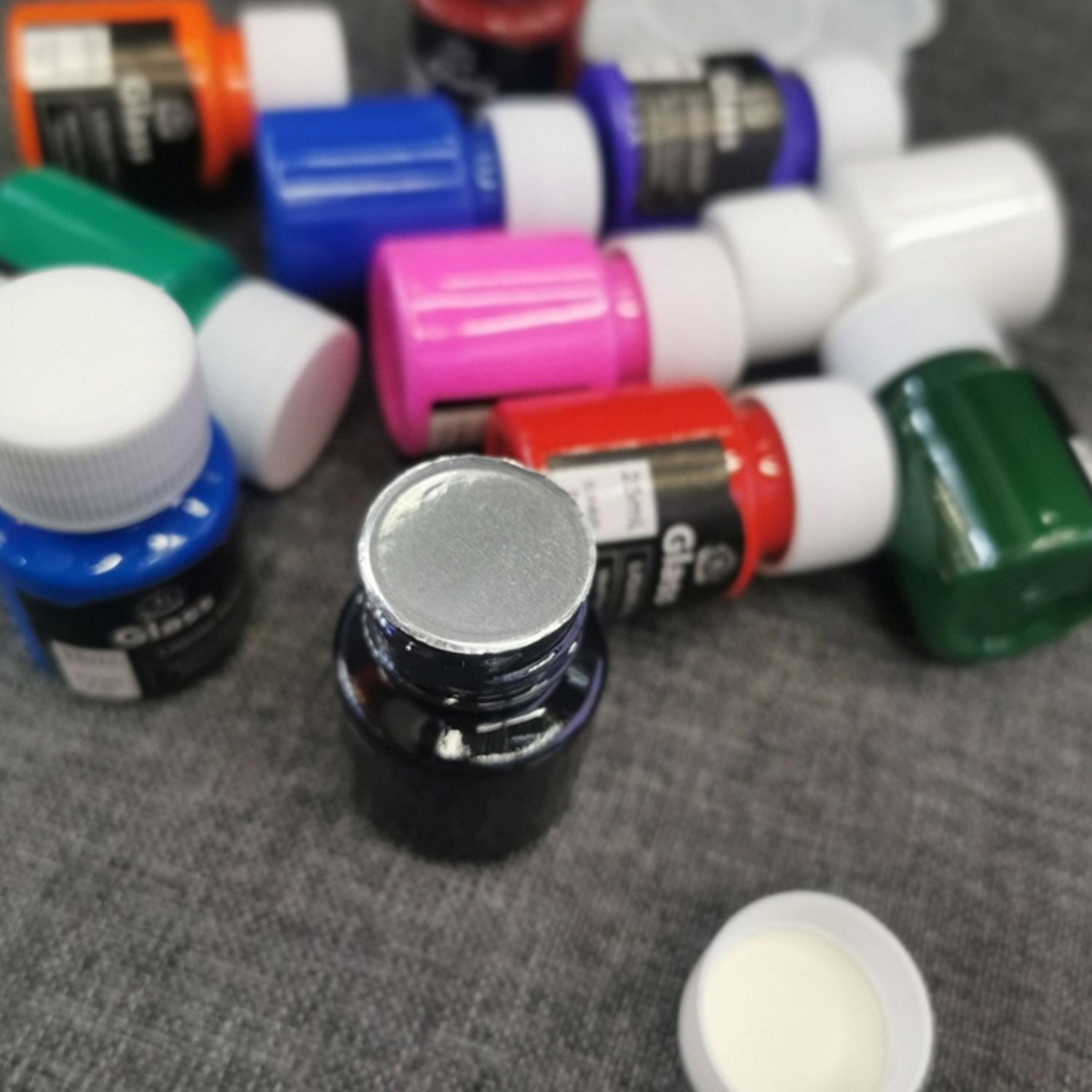 12pcs 25ml Glass Liquid Paint with 1 Painting Brush 1 Palette for Beginners Students DIY Drawing Art Crafts Projects