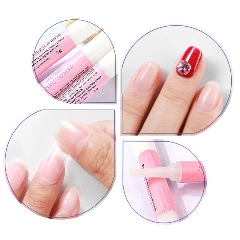 Pegamento para uñas postizas, accesorios de extensión de uñas postizas, 10 unids/set por juego