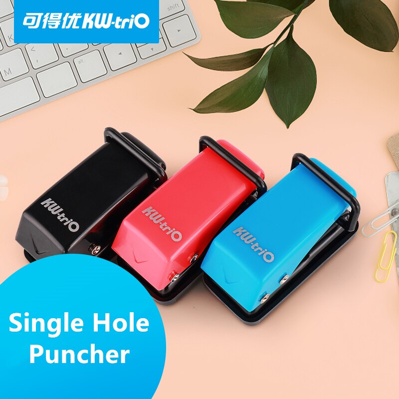 KW-TRIO Mini Single Hole Puncher Manual Office puncher Office Loose leaf A4 paper Punch supplies stationery
