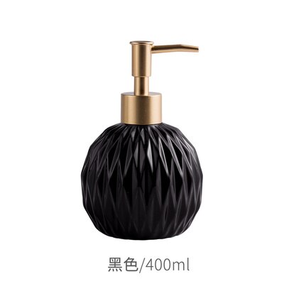 Dispensador de jabón redondo de cerámica, forma de ventilador plegable, botella de loción de cerámica, Cabezal de presión dorado, accesorios para baño, botella de Gel de Ducha: E