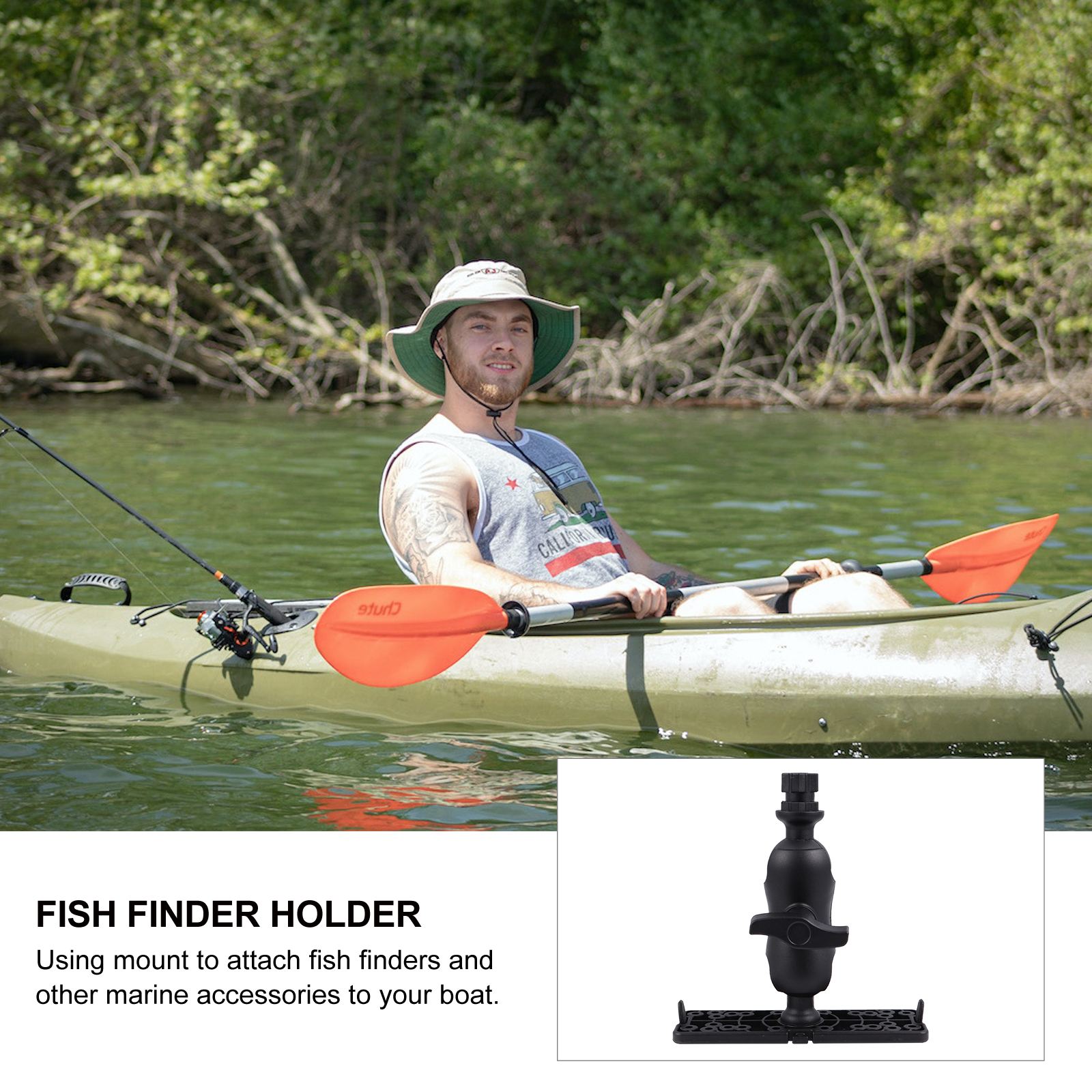 Multi-Functional Universal Kayaking Marine Electronic Fish Finder Mount Fishfinder GPS Plate Rotating Boat GPS MAP Supporter
