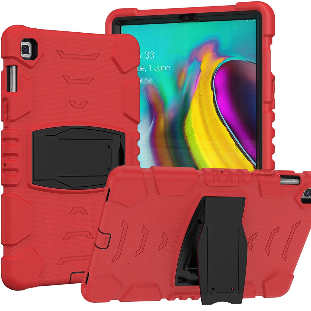 Coque pour Samsung Galaxy Tab S5e 10.5 pouces SM-T720 SM-T725, armure de sécurité pour enfants, antichoc, support hybride en silicone pour tablette: Rouge