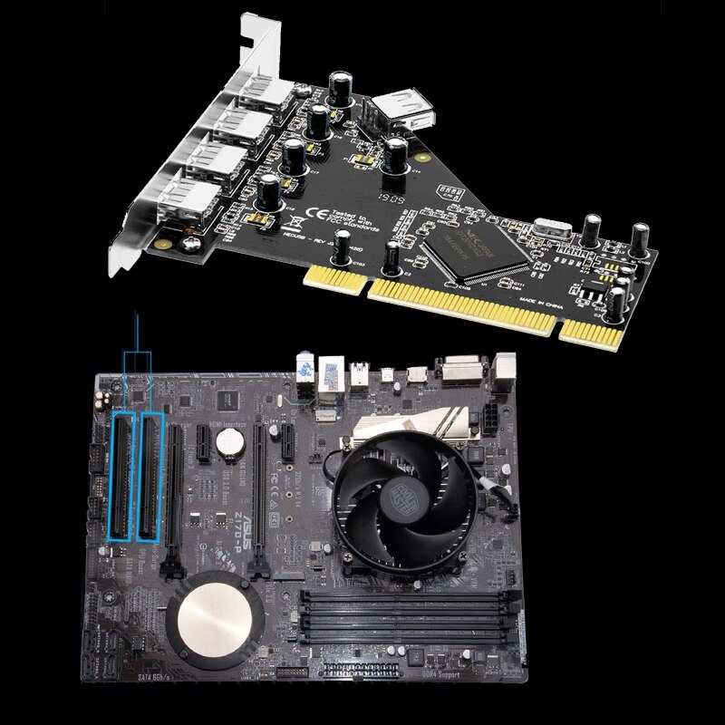 Extensor de adaptador PCI a USB 2,0 para PC de escritorio