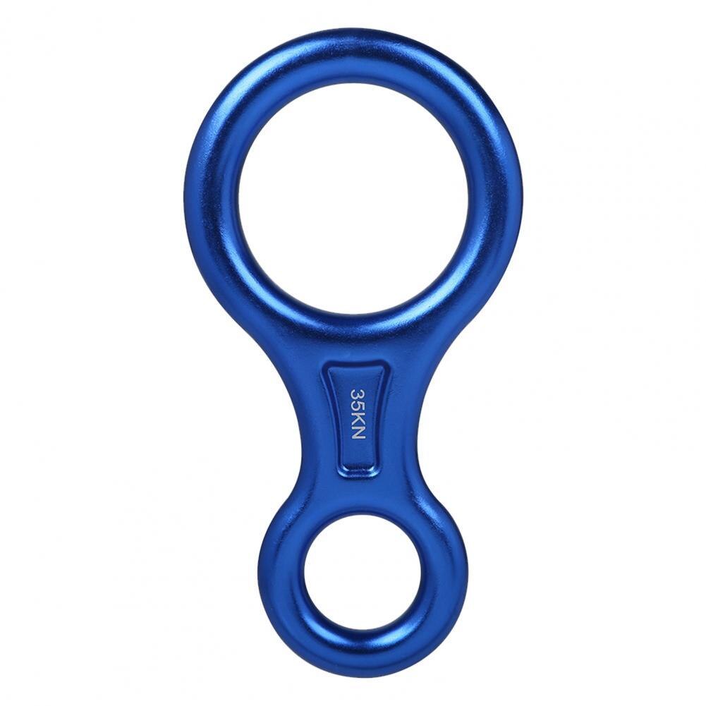 Descender Rappelling Belay Device Carabiner Aluminum Alloy Safe Practical 8-shape Aluminum Alloy Figure Descender: Blue