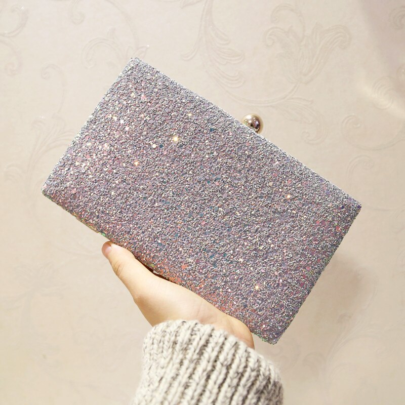 Avondtasje Clutch Bag Pink Party Vrouwen Dull Poolse Grey Purse Koppelingen Giltter Tassen Kleine Partij Handtas