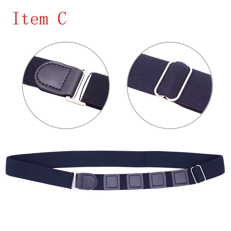 Porte-jarretelles pour homme, élastique, universel, réglable, pinces de verrouillage: Black C