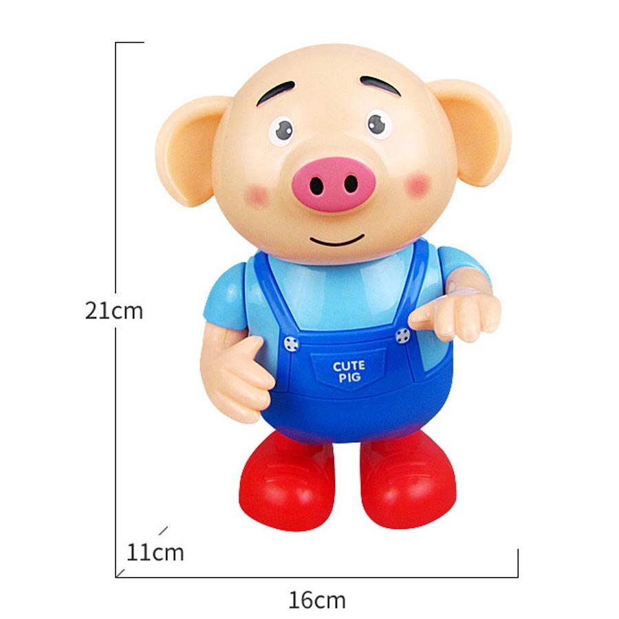 Electric Pig Dancing Robot Toys For Children Cute Funny Seaweed Dance Musical Flashing Intelligent Walking Toys Kids: Pig Without box