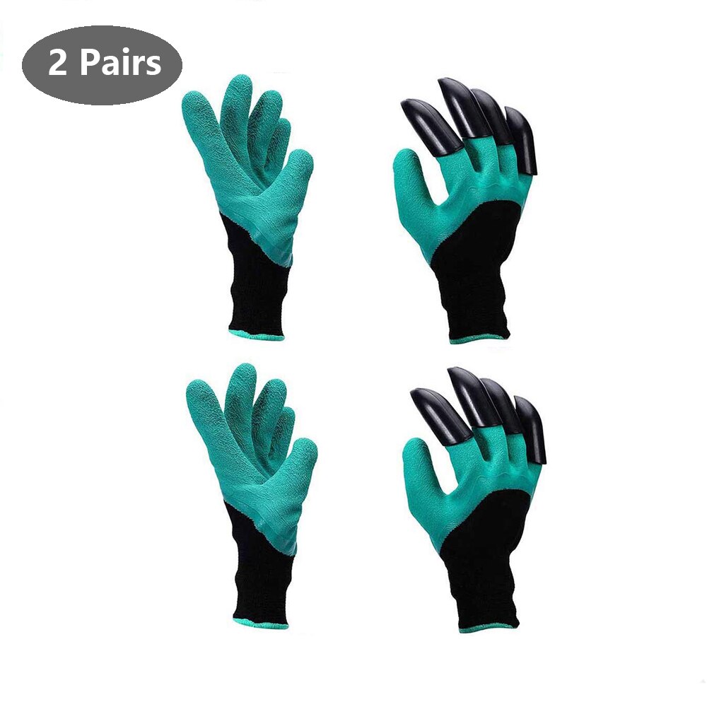 2 Pairs Gardening Gloves with Claws Puncture Resistant, Waterproof Safe Garden Gloves for Digging, Pruning &amp; Planting