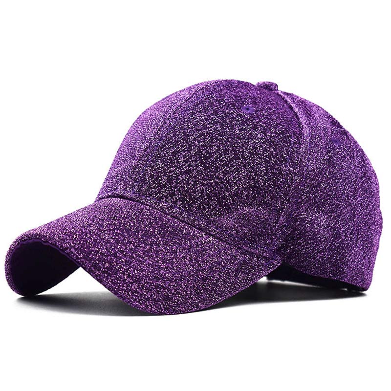 Di modo Delle Donne Degli Uomini di 6 Pannello Bling Berretto Da baseball di anca-salto cap Oro Argento viola Nero Rosa