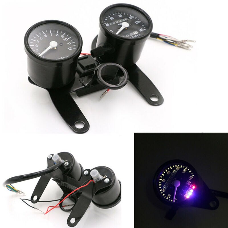 Motorcycle Tachometer and speedometer Speedometer Tachometer Gauge LED Light