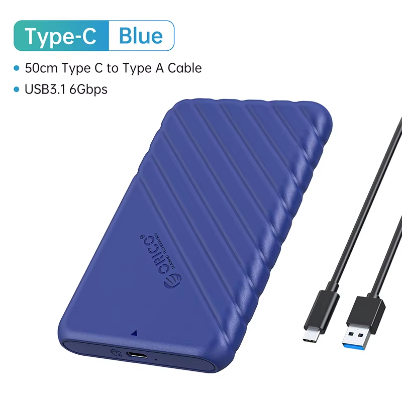 ORICO HDD Case 2.5'' SATA to USB 3.0 Hard Drive Enclosure for 2.5 Inch SSD Disk HDD Box 6TB Storage Case External HDD Enclosure: Blue