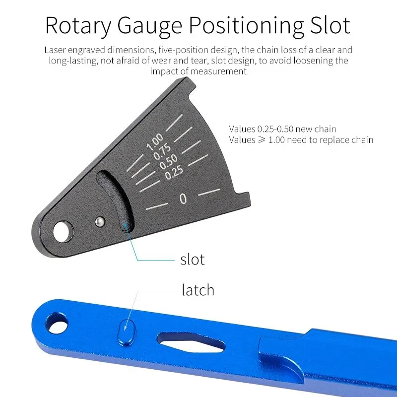 TOOPRE Bicycle Chain Wear Indicator Measurer Aluminum Alloy Chains Gauge Measurement Checker MTB Road Bike Repair Accurate Tool
