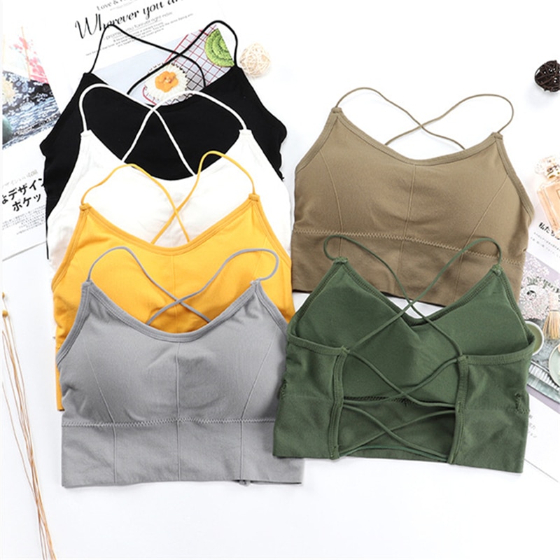 Sujetador deportivo para mujer, Tops de gimnasio para Fitness, ropa interior acolchada, camisetas sin mangas para entrenamiento, ropa de calle de ocio, chaleco de entrenamiento para correr