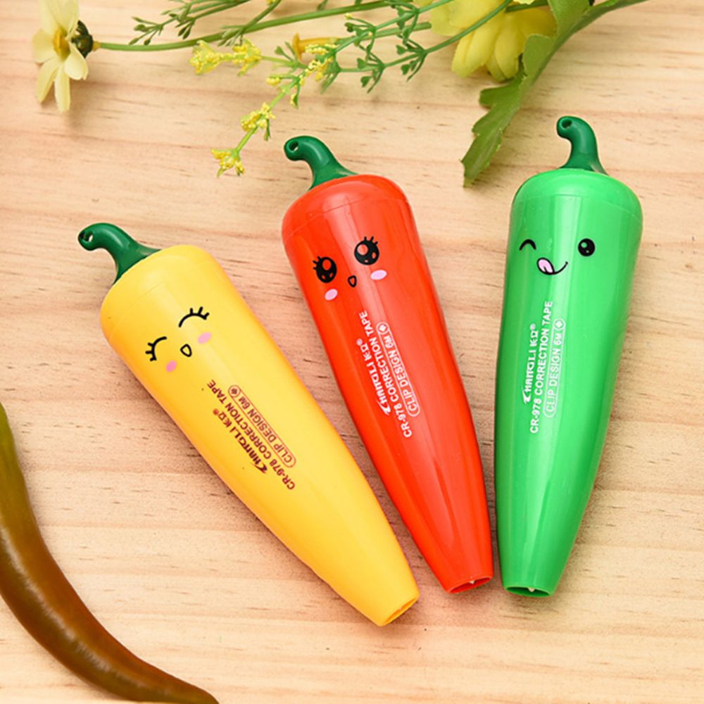 Leuke Cartoon Peper Vorm Correctie Tape Student Briefpapier Kantoor Schoolbenodigdheden Kleur Willekeurige
