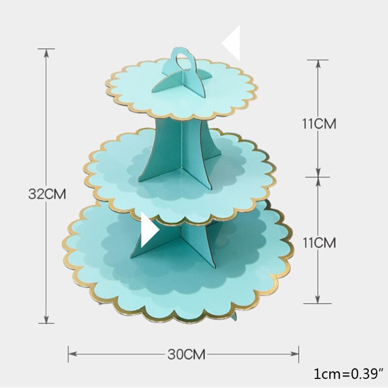 3 Tier Cupcake Display Stand Kartonnen Ronde Bloemvorm Bakken Party Deco