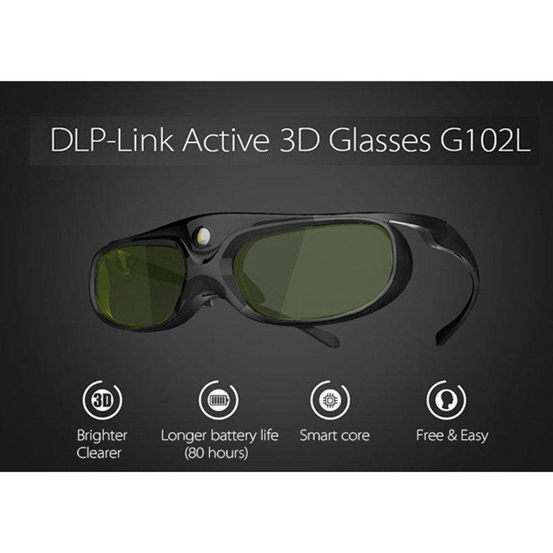 4 pièces lunettes 3D à obturateur actif pour DLP Link Compatible 96-144HZ avec projecteurs Optama /Acer/BenQ /ViewSonic/XGIMI DLP Link